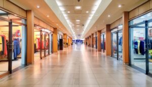 アパレルショップが並ぶショッピングモール