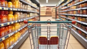 カートと調味料の棚