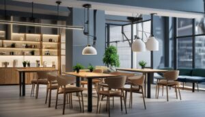 モダンデザインのカフェ内装