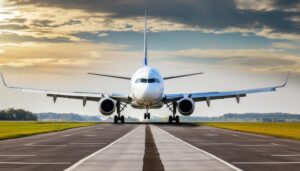 離陸直前の旅客機