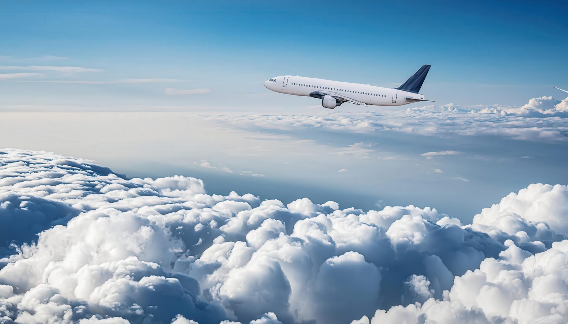 雲海を進む飛行機