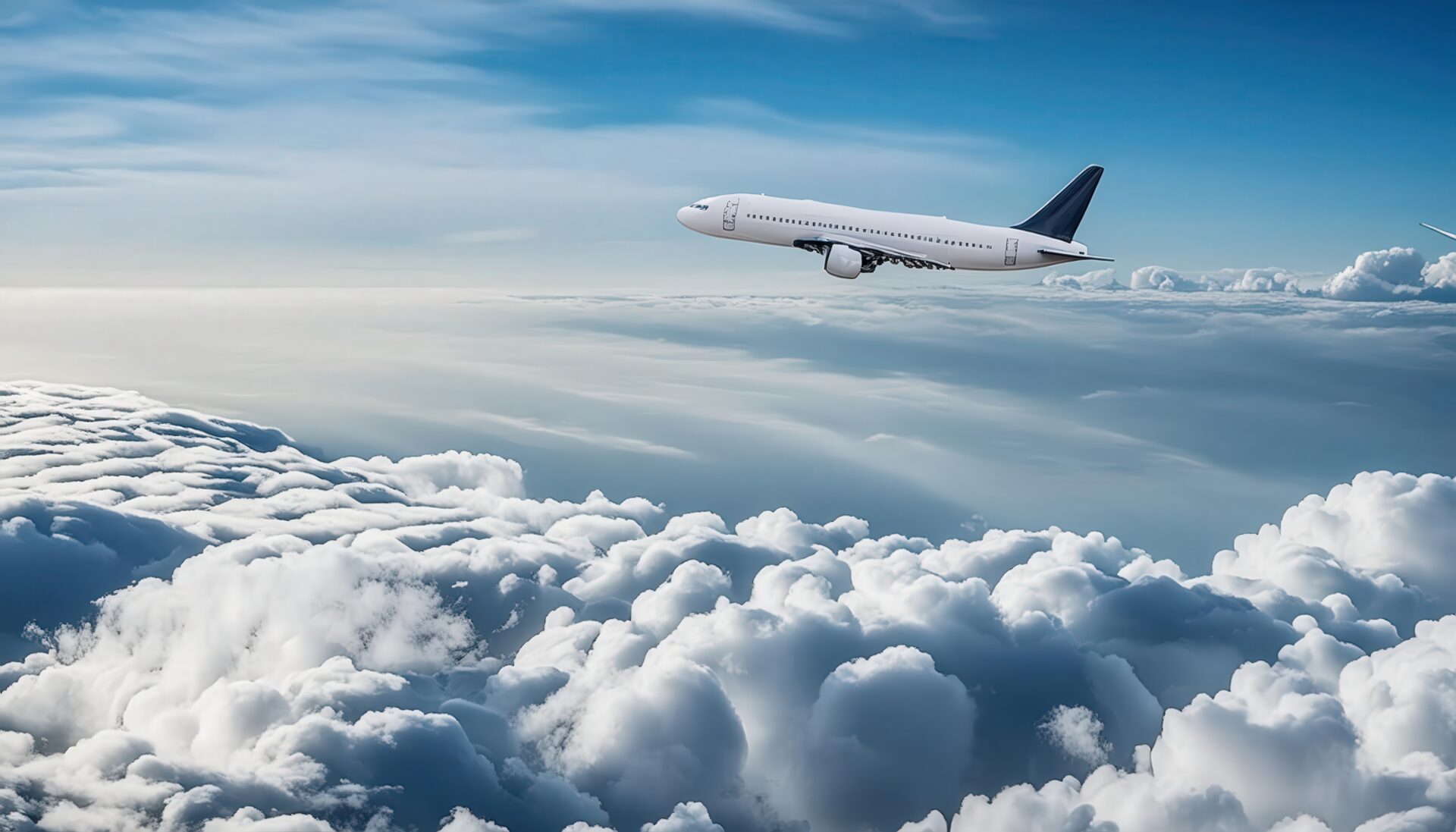 雲の中を飛ぶ旅客機