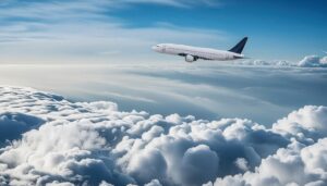 雲の中を飛ぶ旅客機