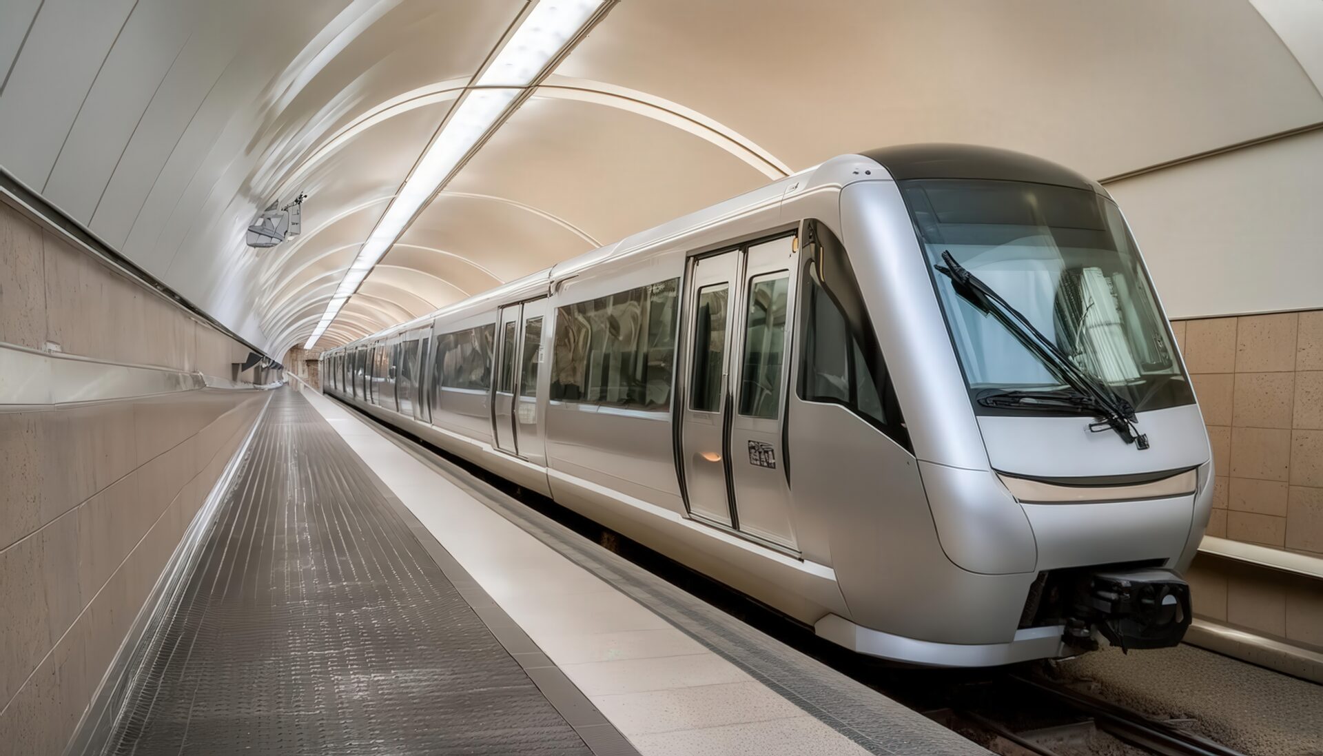 地下鉄駅に停車する列車
