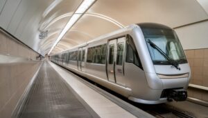 地下鉄駅に停車する列車