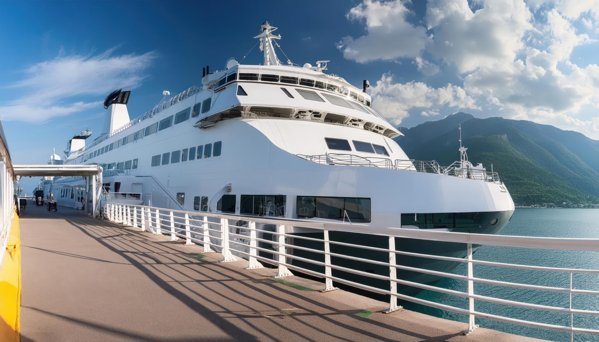 ターミナルに停泊する客船