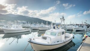 朝の静かな漁港