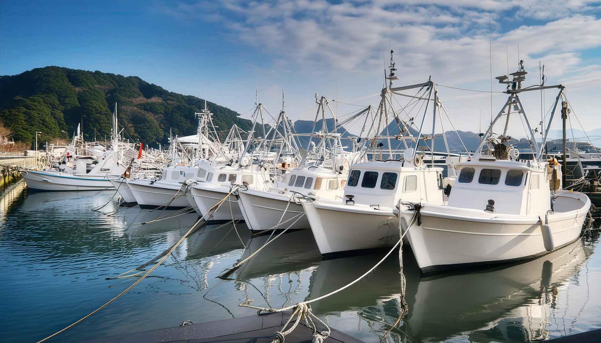 漁港に集う漁船たち