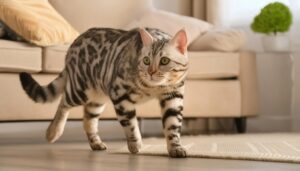 優しい光の中で歩く猫