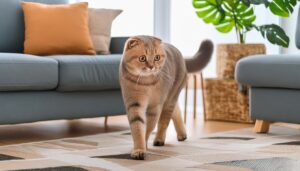 オレンジのクッションと猫のある暮らし