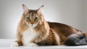 テーブルの上のメインクーン