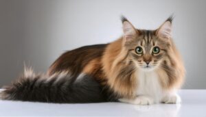 メインクーンの真剣な表情