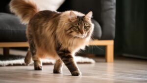 室内を歩くメインクーン2