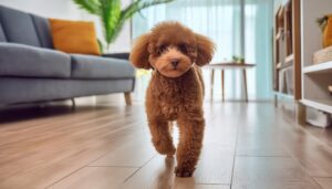 カメラ目線のトイプードル