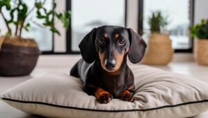 黒いダックスフンドのポートレート