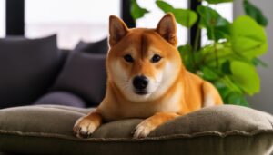 カメラ目線の柴犬