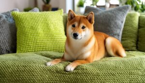 ソファで休む柴犬