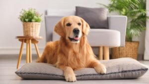 室内でくつろぐゴールデンレトリバー