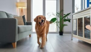 窓辺のゴールデンレトリバー