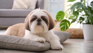 柔らかな光の中のシーズー