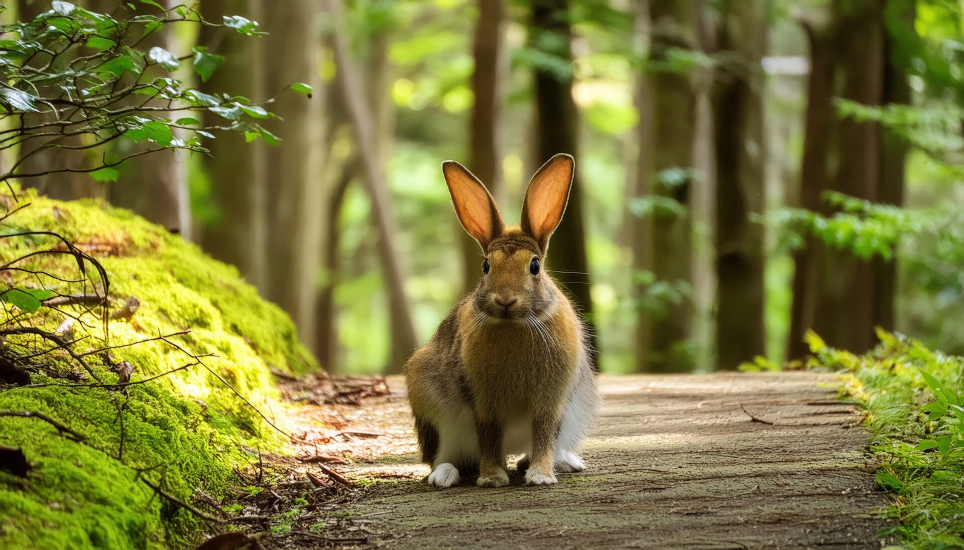 じっと見つめるうさぎ