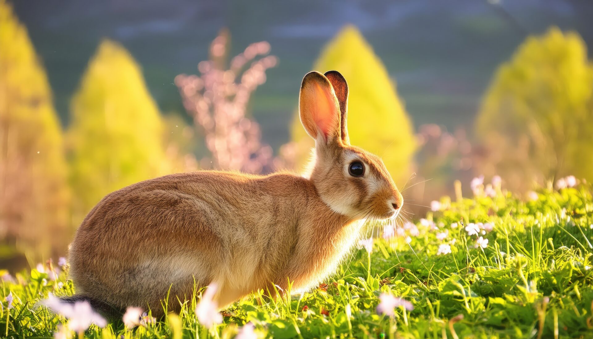 春の野原のうさぎ