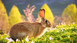 春の野原のうさぎ