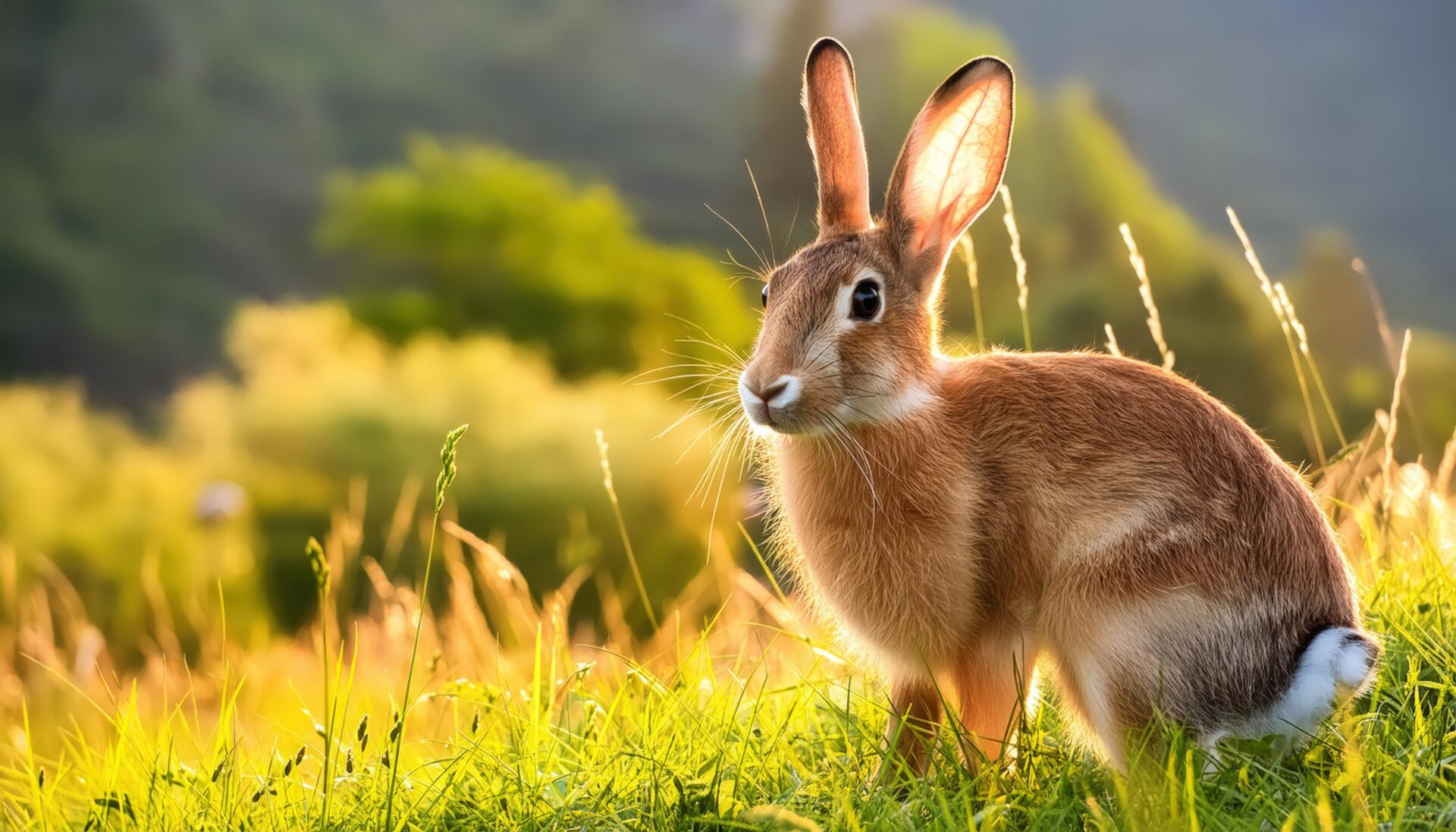 黄金色の草原とうさぎ