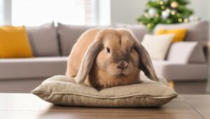 室内でくつろぐうさぎ