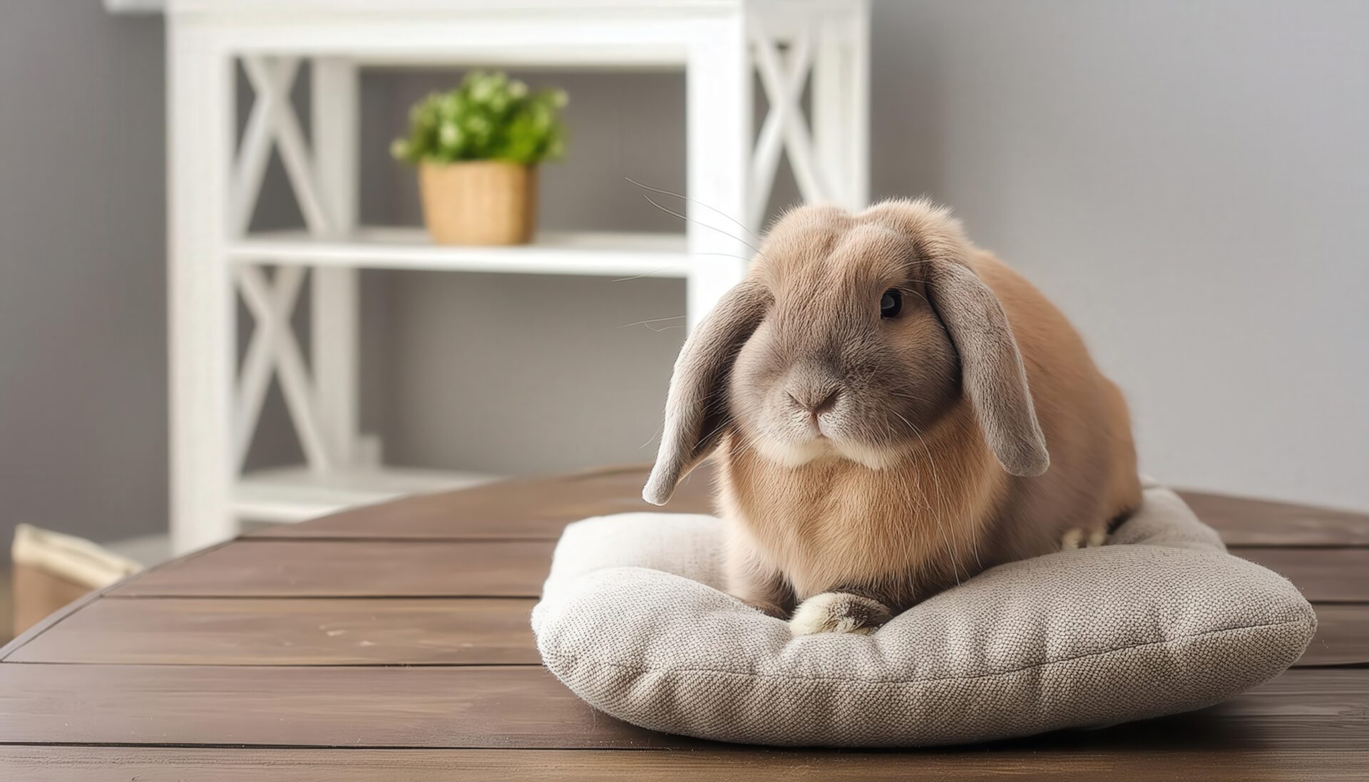 テーブルの上のうさぎ