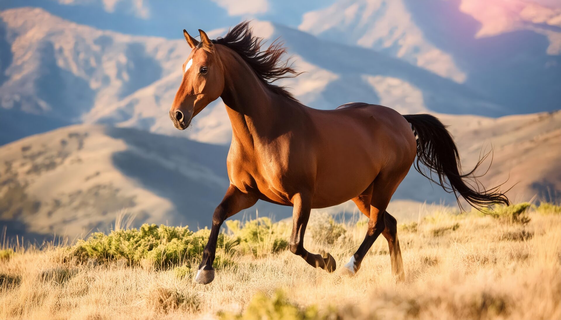 風を切って走る馬