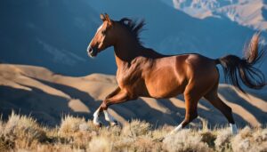青空の下を駆ける馬