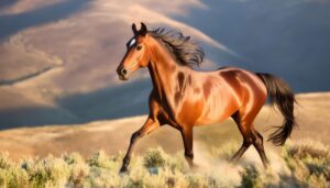 光に輝く馬の筋肉美