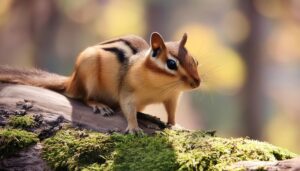 倒木の上のシマリス