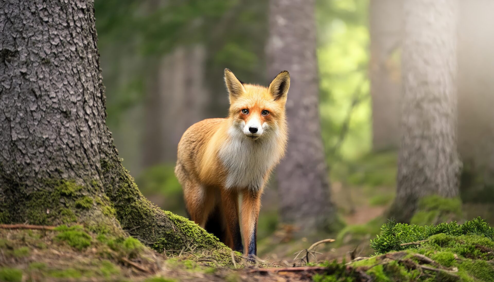 森林にいるキツネ