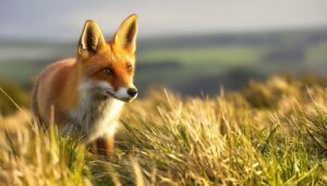 木々の間のキツネ