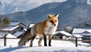 雪の中のキツネ