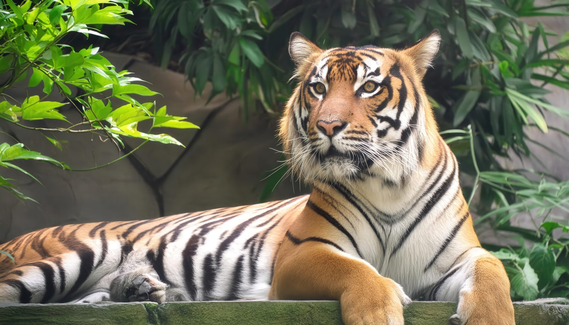 視線を向けるトラ