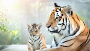 子トラと親トラ