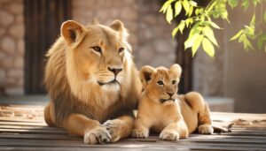 ライオンの親子