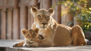ライオンの親子