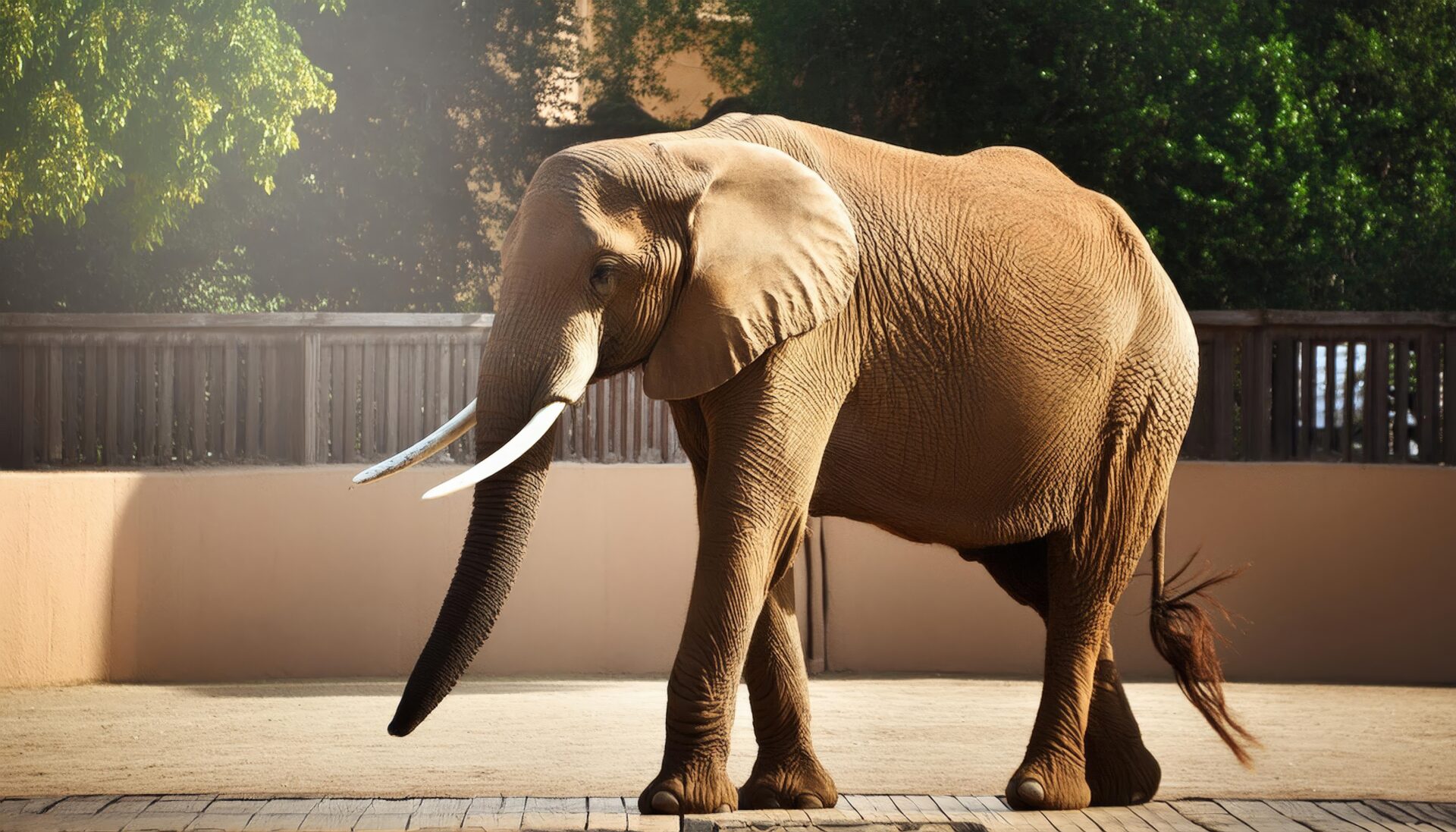 日差しの中のゾウ