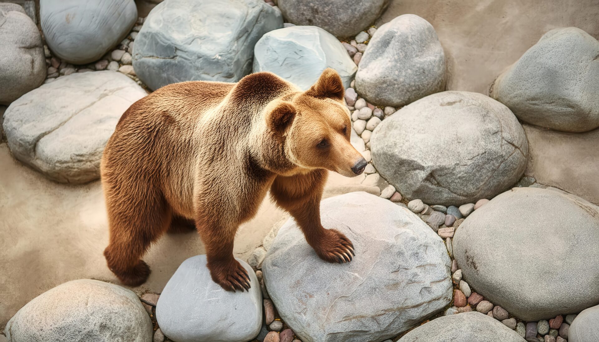 石の上に立つクマ
