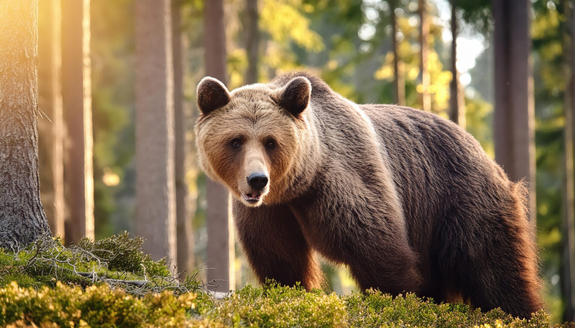 森林に佇むクマ