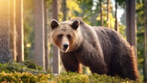 森林に佇むクマ