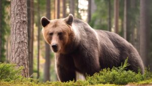 木立の中を歩くクマ