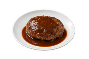 ソースをかけたハンバーグ