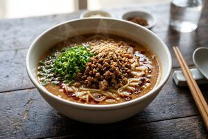 赤いラー油の担々麺