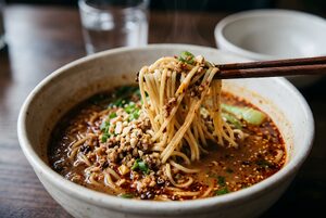 担々麺を持ち上げる箸