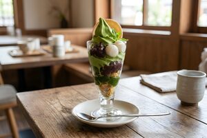 白玉と小豆の抹茶パフェ